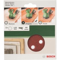 Bosch 5 tlg. Schleifblatt Set Ø 125 mm, K 80...