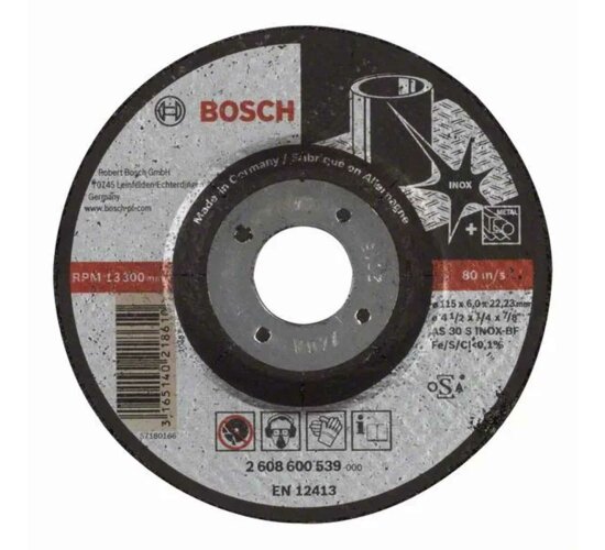 Bosch Schruppscheibe AS 30 S INOX BF, Ø 115 mm, 6.0 mm gekröpft Expert for Metal