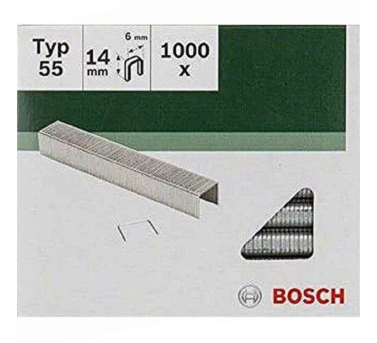 Bosch  Klammern Typ 55 - 6 x 1.08 x 14 mm 1000 Stk.2609255826